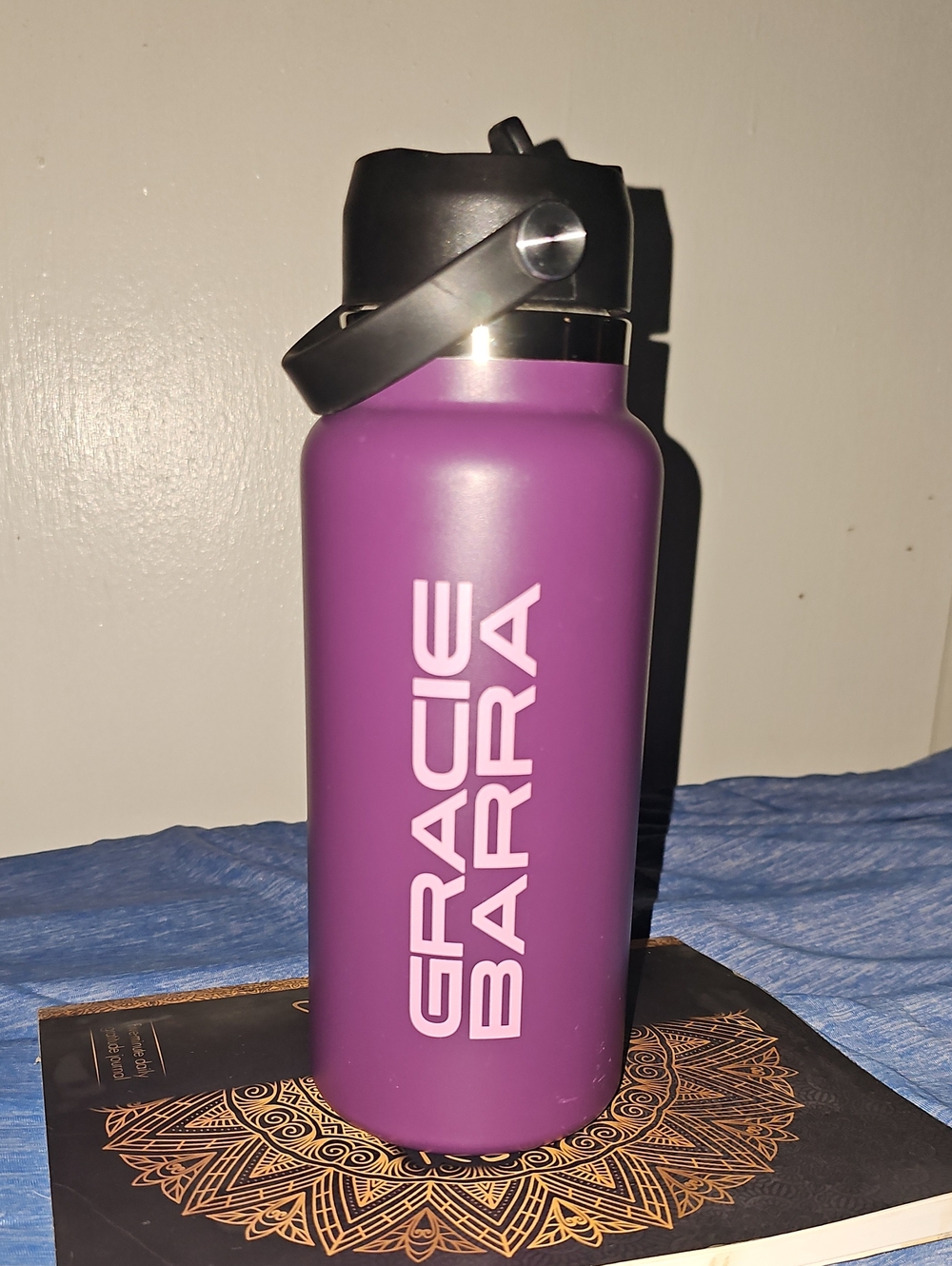 Gracie Barra Insulated Purple Water Bottle with Flip Straw Lid
